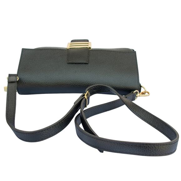 Women's Black Small Handbag Italian Leather Purse DIVINA FIRENZE Made in Italy - Picture 7 of 9